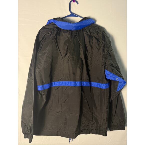 Reebok Black Blue Quarter Zip Windbreaker Jacket Pullover Men's Size Medium - Picture 2 of 3